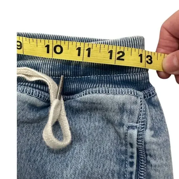 Aerie Soft Landing Trousers Blue Wide Leg Seamed Front Raw Hem XS Short - Picture 7 of 10